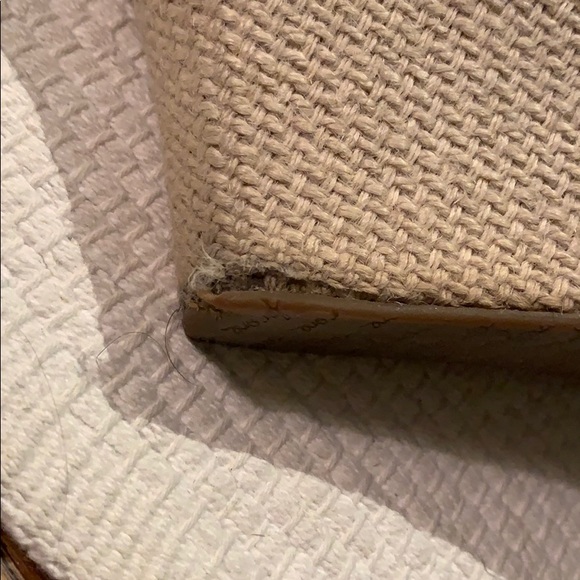 Open-Toe Red and White Toms Espadrille Wedges - Picture 4 of 5